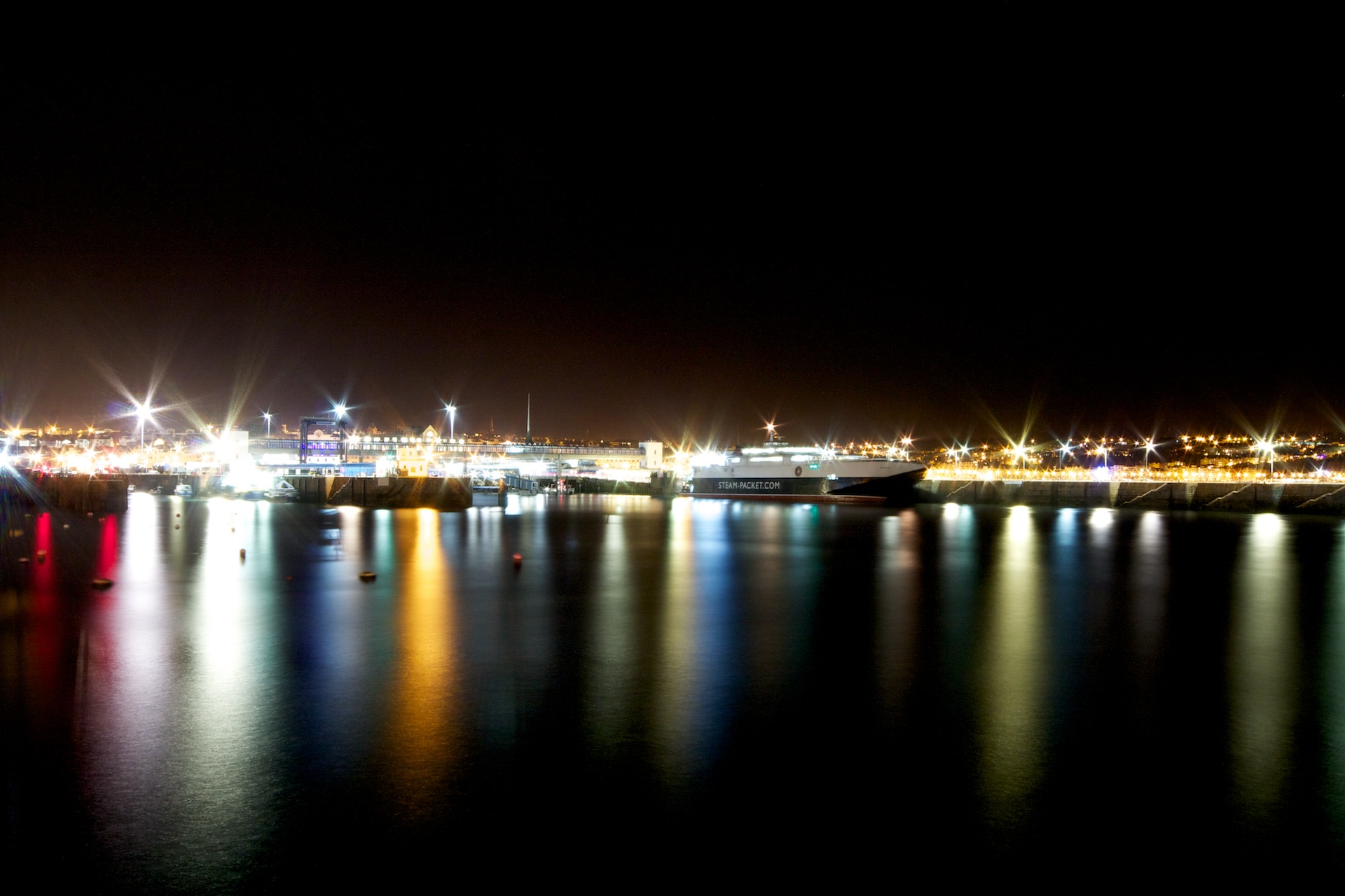Douglas harbour, Isle of Man, by Night