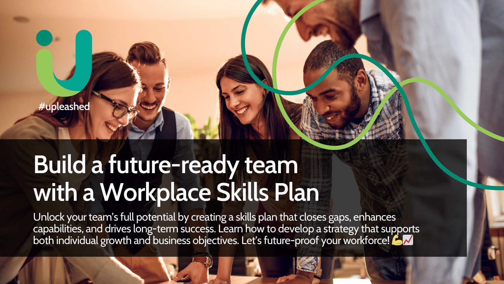 A diverse team of professionals collaborating in an office environment, representing how creating a workplace skills plan helps businesses close skills gaps and drive long-term success.